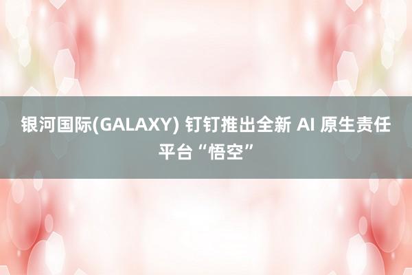 银河国际(GALAXY) 钉钉推出全新 AI 原生责任平台“悟空”