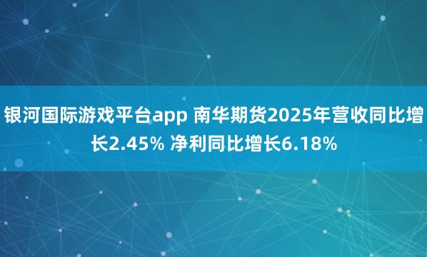 银河国际游戏平台app 南华期货2025年营收同比增长2.45% 净利同比增长6.18%