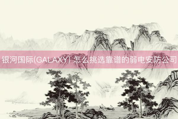 银河国际(GALAXY) 怎么挑选靠谱的弱电安防公司