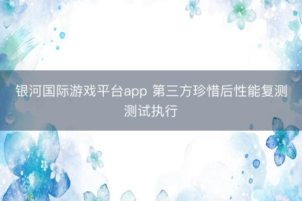 银河国际游戏平台app 第三方珍惜后性能复测测试执行