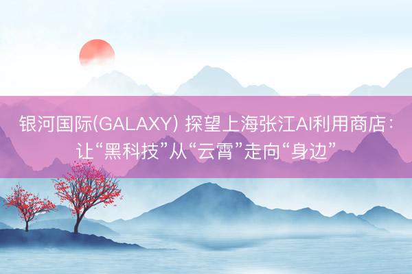 银河国际(GALAXY) 探望上海张江AI利用商店:让“黑科技”从“云霄”走向“身边”