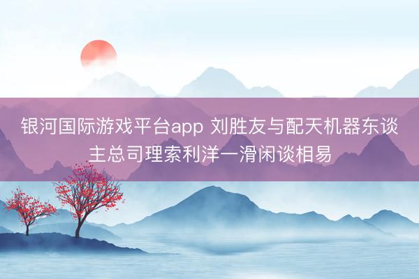 银河国际游戏平台app 刘胜友与配天机器东谈主总司理索利洋一滑闲谈相易