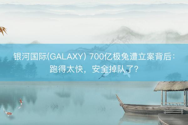 银河国际(GALAXY) 700亿极兔遭立案背后：跑得太快，安全掉队了？