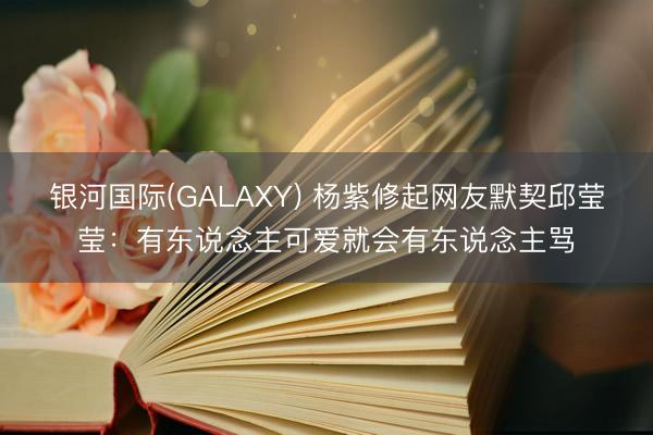 银河国际(GALAXY) 杨紫修起网友默契邱莹莹:有东说念主可爱就会有东说念主骂