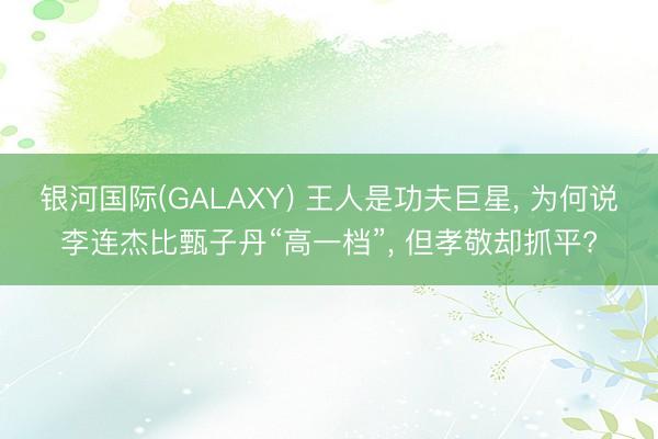 银河国际(GALAXY) 王人是功夫巨星, 为何说李连杰比甄子丹“高一档”, 但孝敬却抓平?